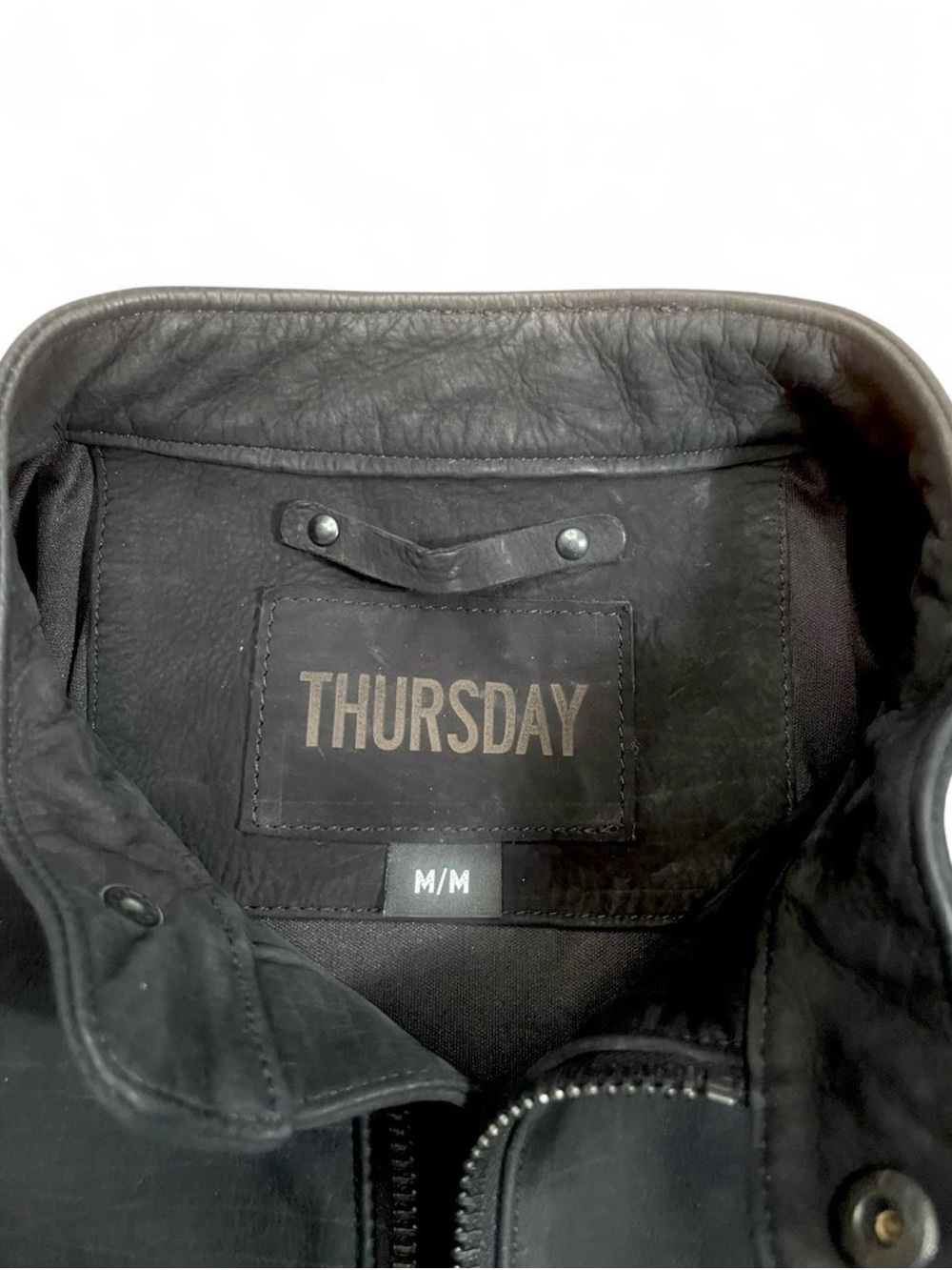 Thursday Boot Co. Black Matte Leather Racer Jacket Medium 🖤 - Picture 4 of 8